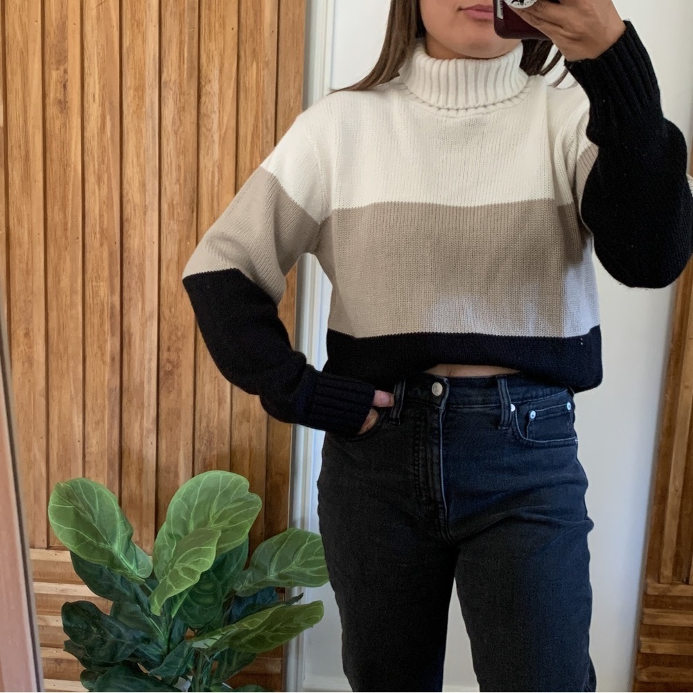 Vintage colorblock Knitted Pullover Sweater. Size S‎